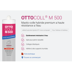 OTTOCOLL M 500 Gris C02 – 310 ml | Mastic-colle hybride ultra résistant